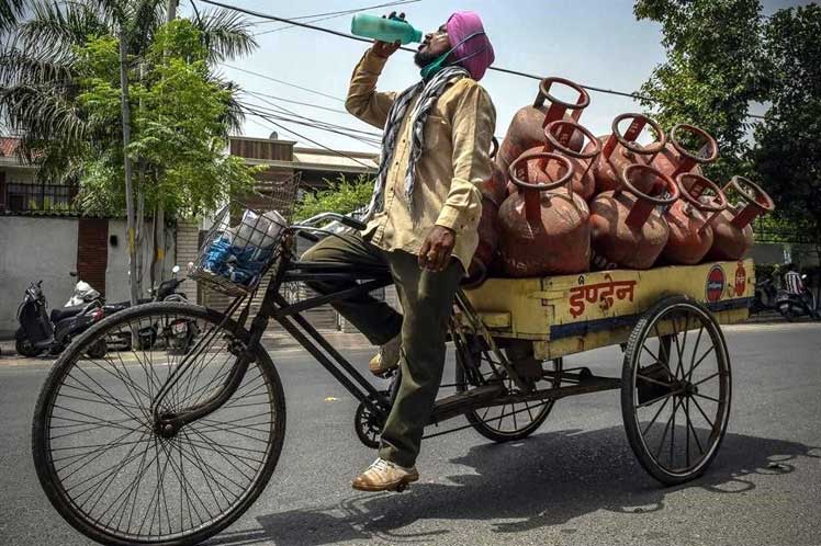 India, alerta, ola, calor